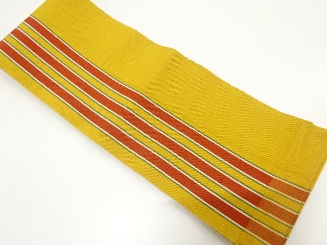 JAPANESE KIMONO / STRIPE PATTERN WEAVING SINGLE HANHABA OBI